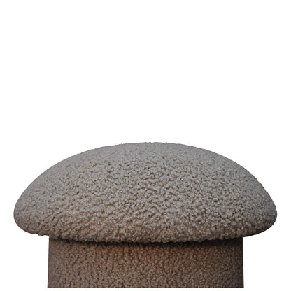 Domme Grey Boucle Mushroom Shaped Footstool