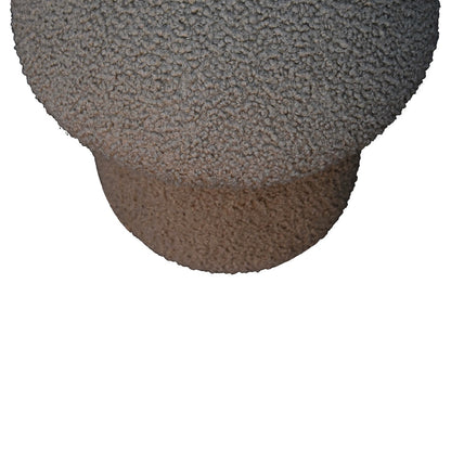 Domme Grey Boucle Mushroom Shaped Footstool
