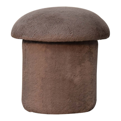 Pont Aven Grey Faux Fur Mushroom Footstool