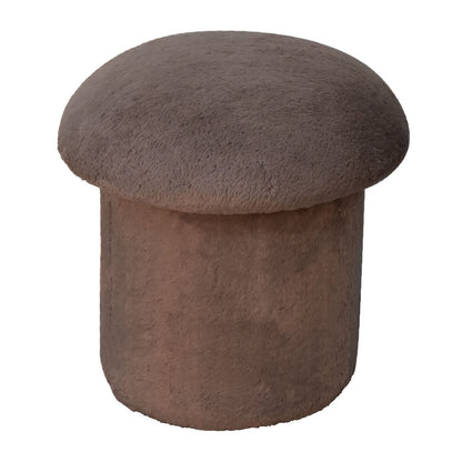Pont Aven Grey Faux Fur Mushroom Footstool