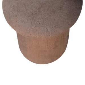 Pont Aven Grey Faux Fur Mushroom Footstool