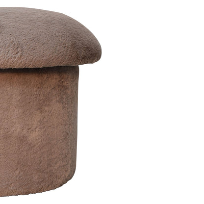 Pont Aven Grey Faux Fur Mushroom Footstool