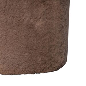 Pont Aven Grey Faux Fur Mushroom Footstool