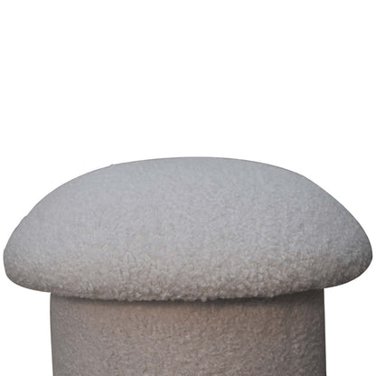 Sarlat White Boucle Mushroom Footstool
