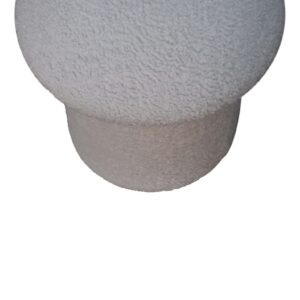 Sarlat White Boucle Mushroom Footstool