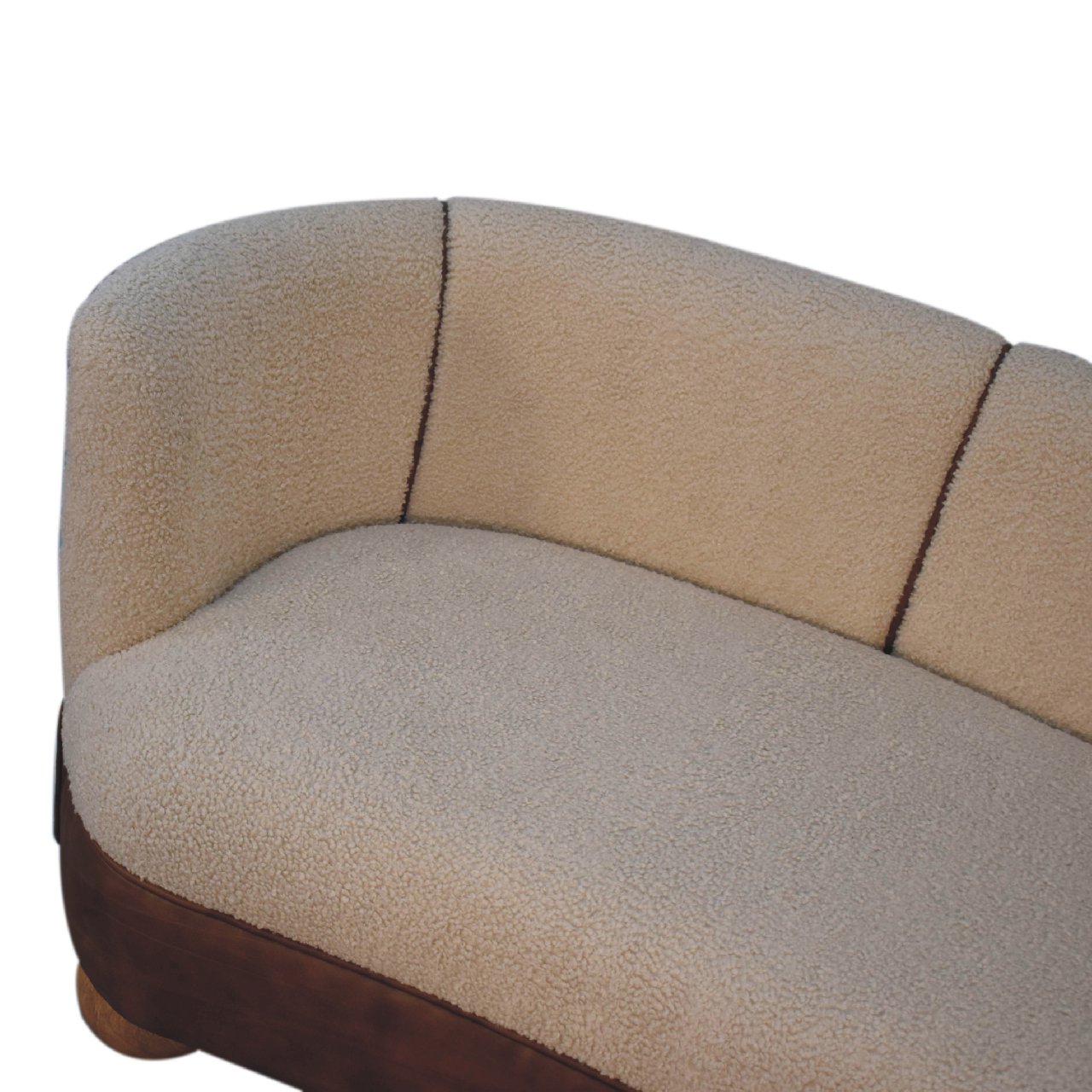 Olbia Cream Boucle and Buffalo Leather Small Sofa