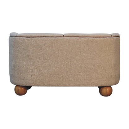 Olbia Cream Boucle and Buffalo Leather Small Sofa