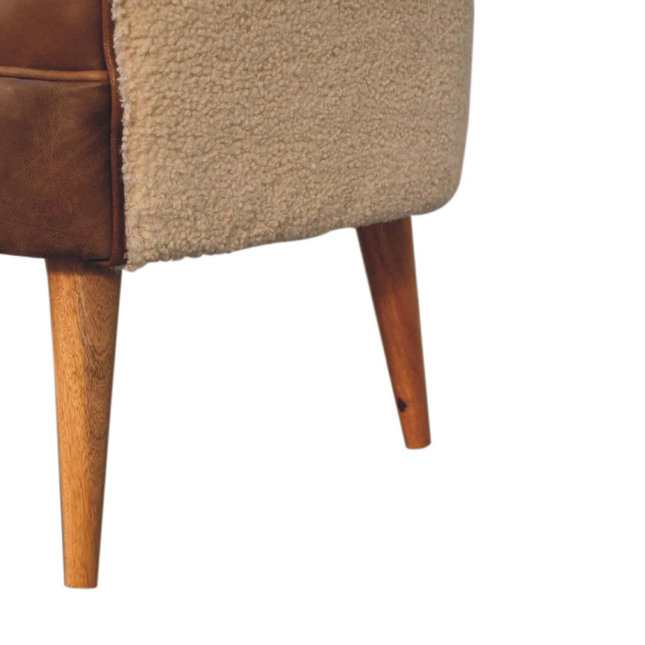 Olbia Cream Boucle and Buffalo Leather Armchair