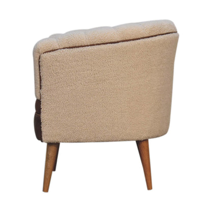 Olbia Cream Boucle and Buffalo Leather Armchair