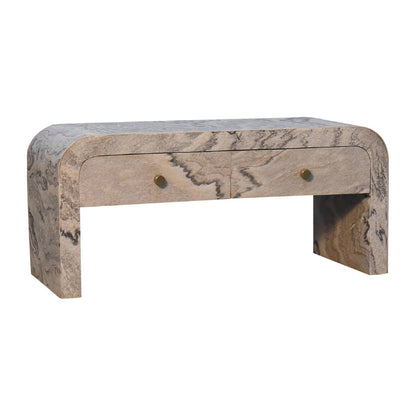 Eguishem Natural Wood and Marble Effect Tv Stand