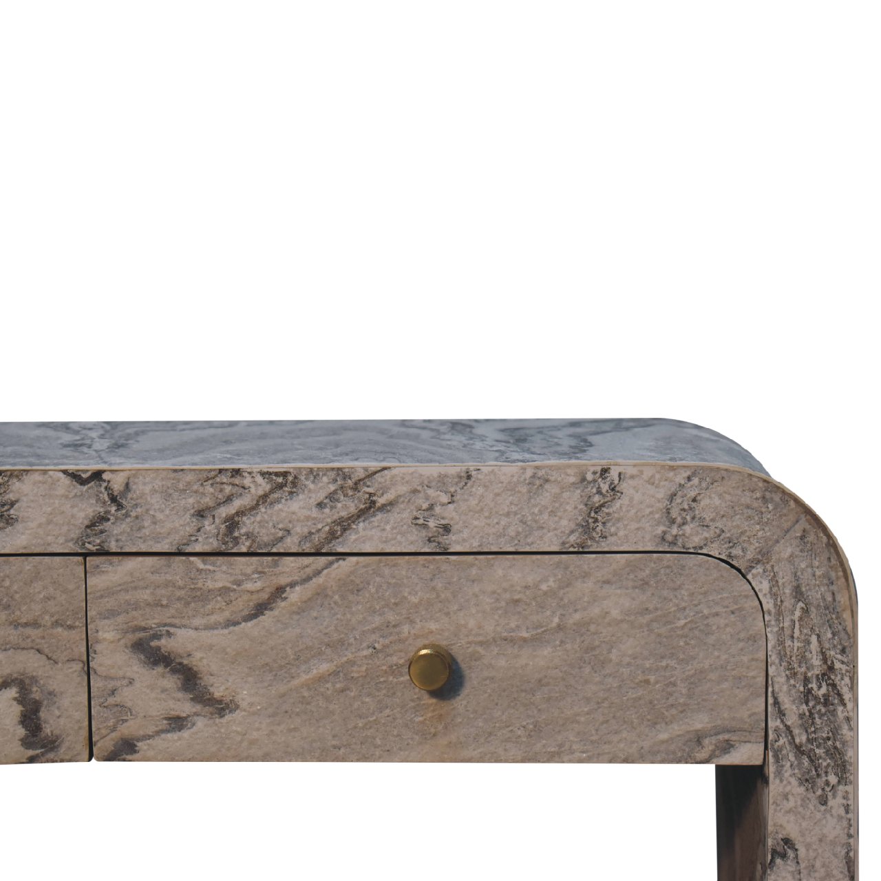 Eguishem Natural Wood and Marble Effect Tv Stand