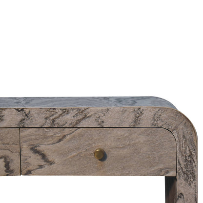Eguishem Natural Wood and Marble Effect Tv Stand
