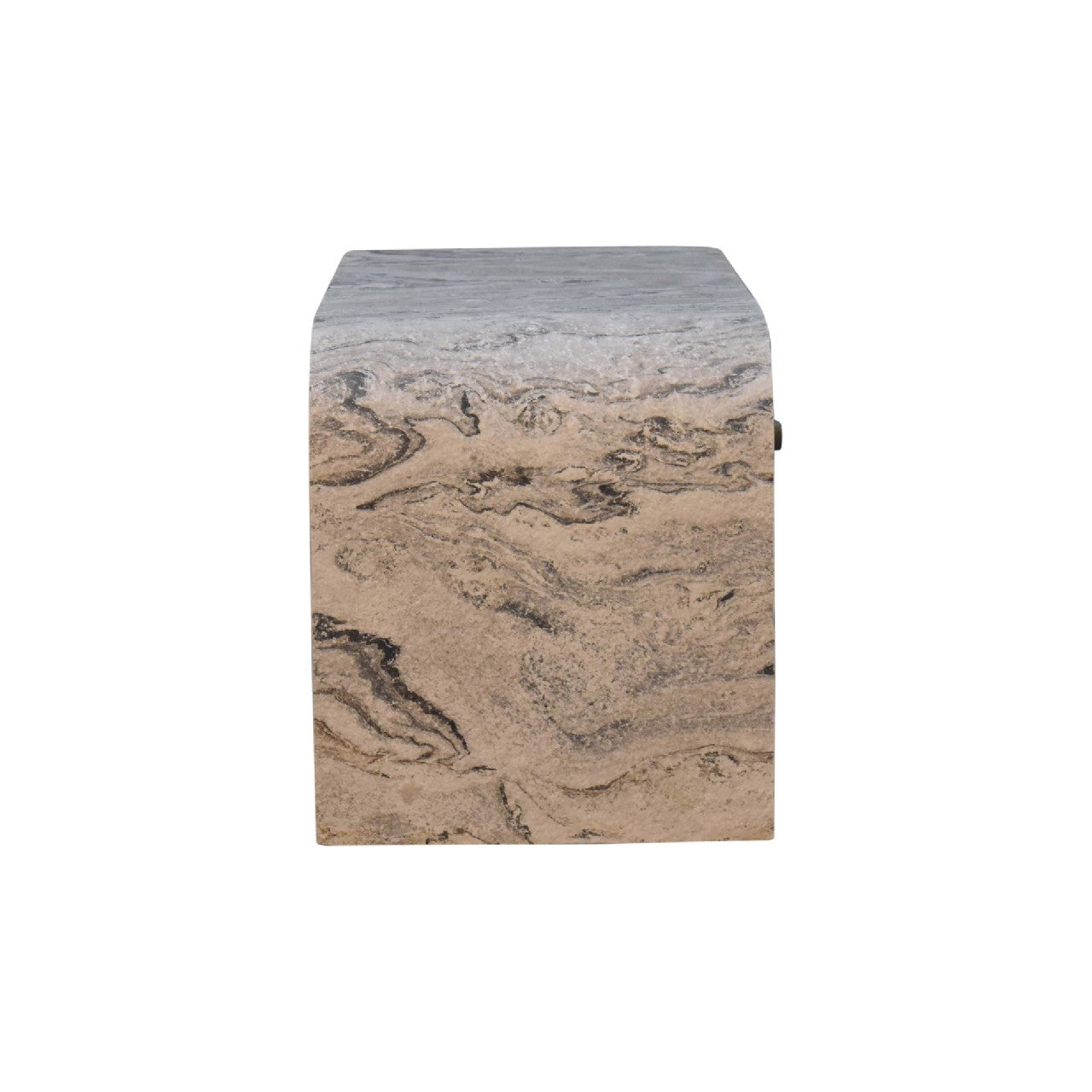 Eguishem Natural Wood and Marble Effect Tv Stand