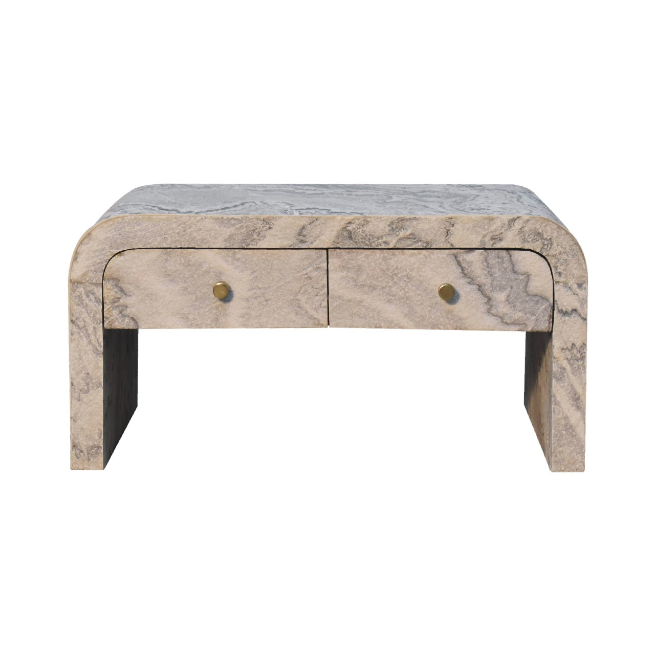 Eguisheim Marble Effect Coffee Table 2 Drawer