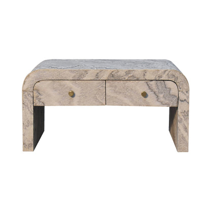 Eguisheim Marble Effect Coffee Table 2 Drawer