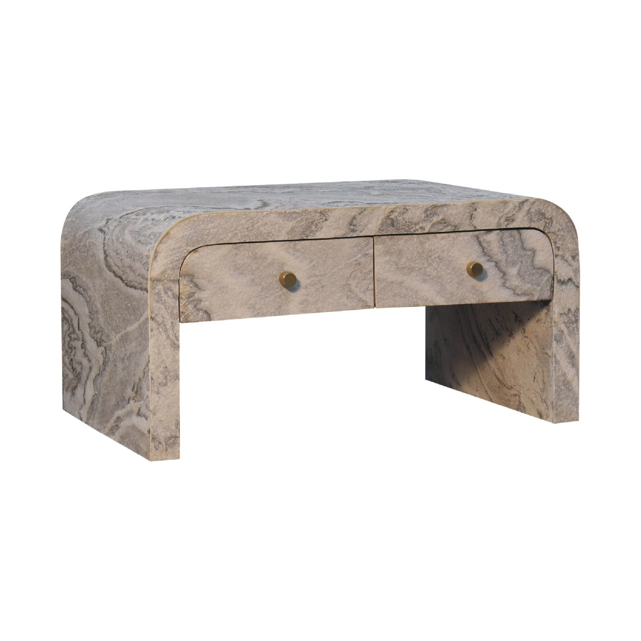 Eguisheim Marble Effect Coffee Table 2 Drawer