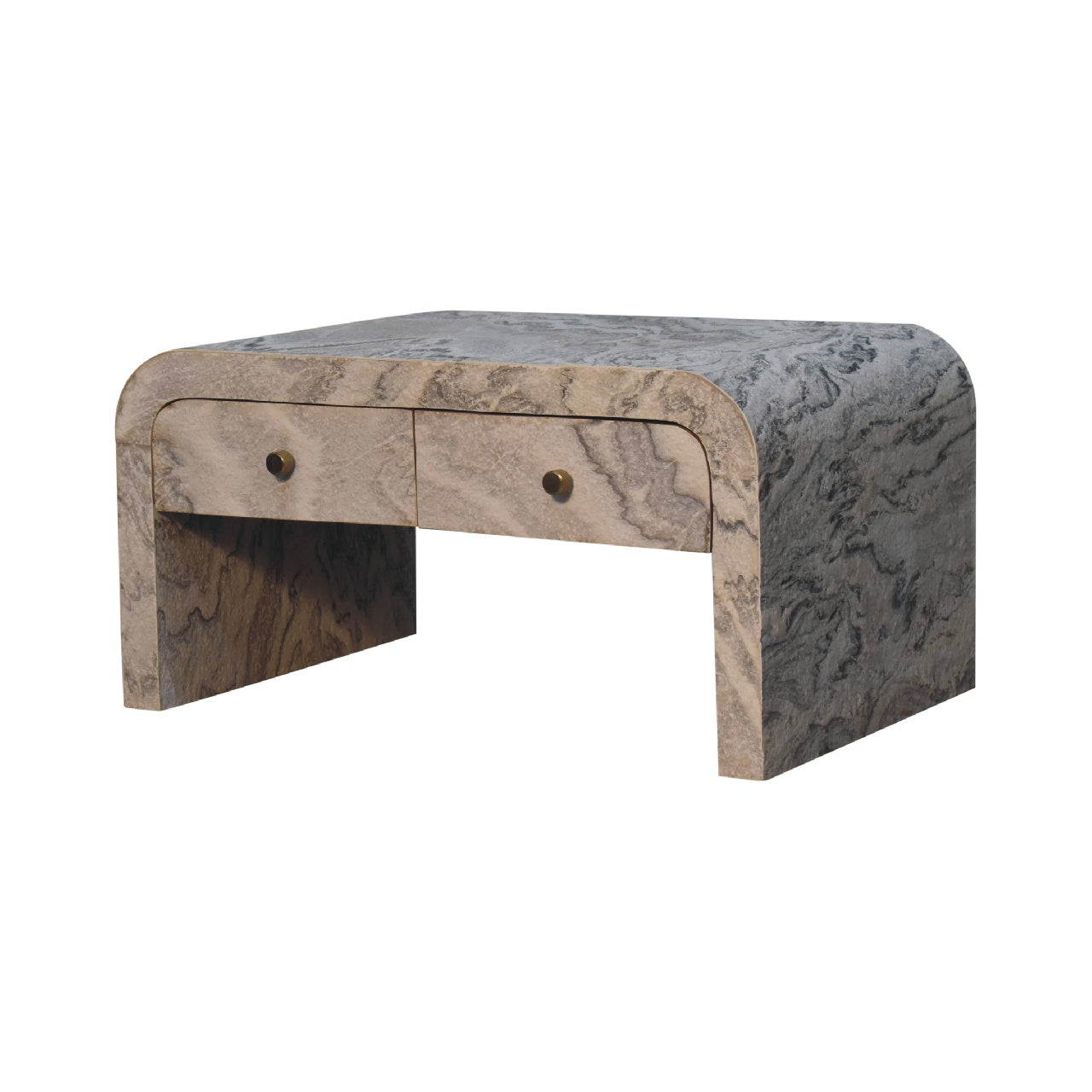 Eguisheim Marble Effect Coffee Table 2 Drawer