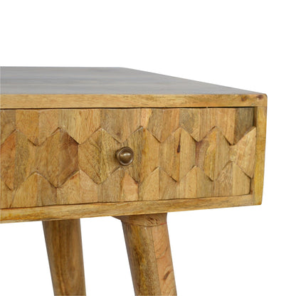Otranto Pineapple Carved Mango Wood Console Table 2 Drawers
