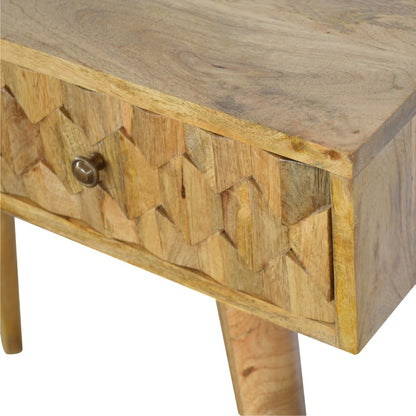 Otranto Pineapple Carved Mango Wood Console Table 2 Drawers