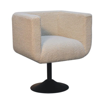 Kula Cream Boucle Swivel Chair