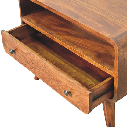 Olbia Small Chestnut Mango Wood Curved TV Media Unit