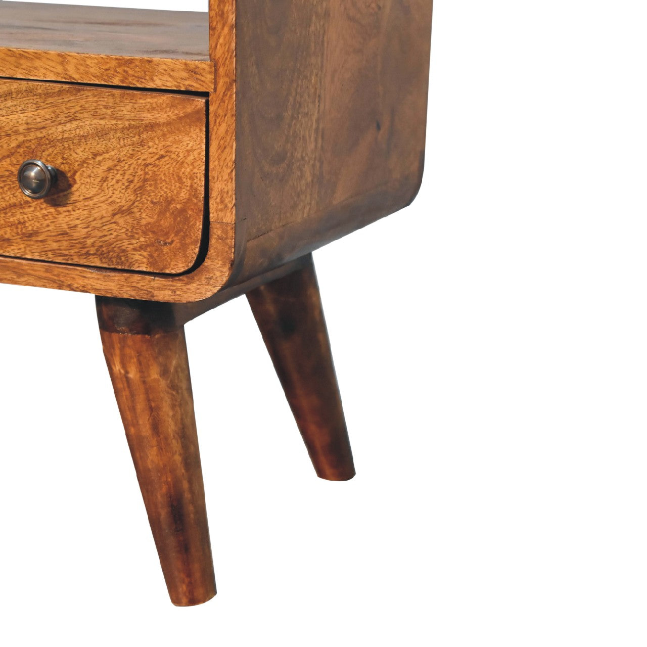 Olbia Small Chestnut Mango Wood Curved TV Media Unit