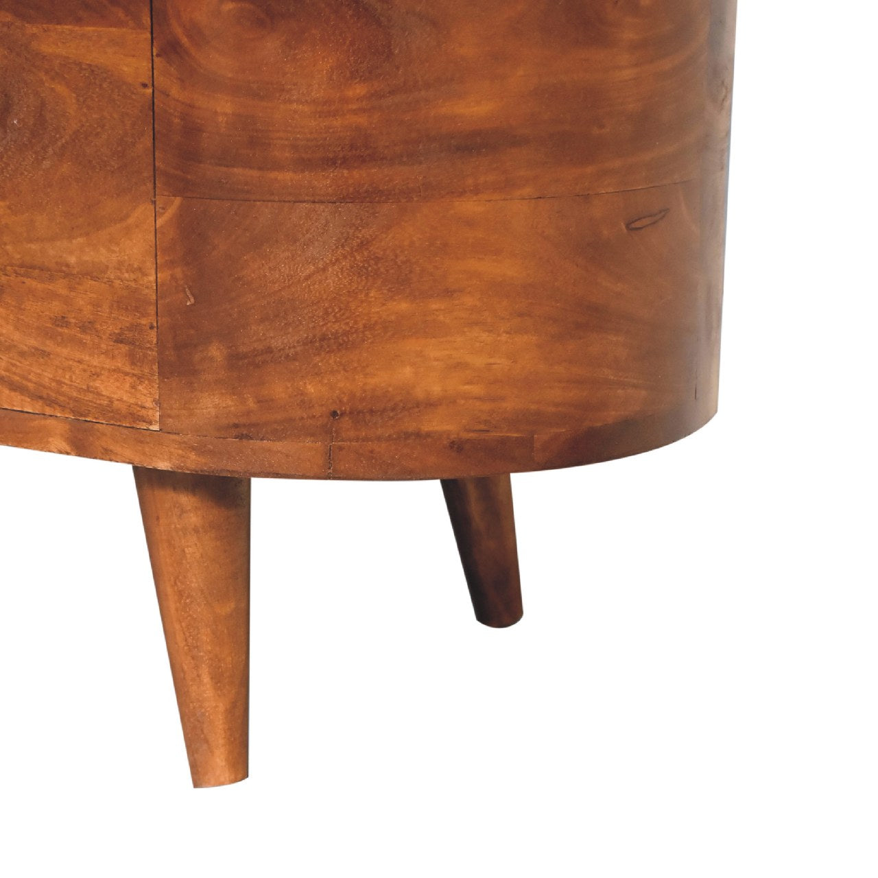 Brescia Chestnut Mango Wood Oval Lid Up Blanket Box
