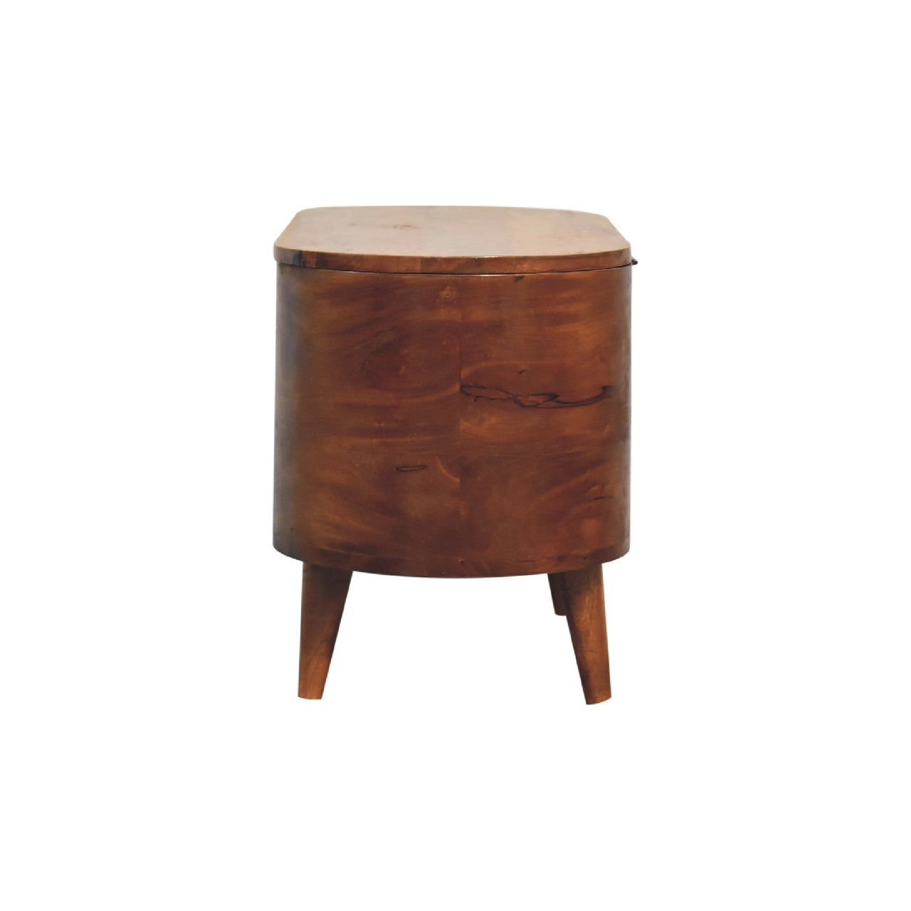Brescia Chestnut Mango Wood Oval Lid Up Blanket Box