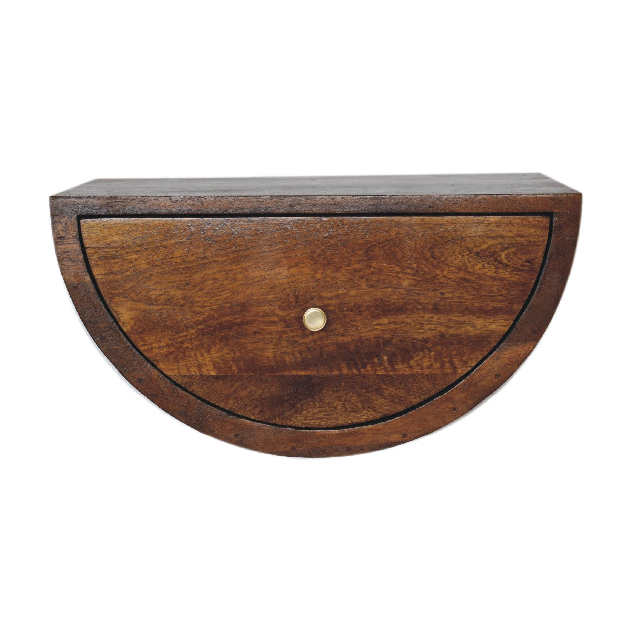 Conques Chestnut Mango Wood Crescent Floating Bedside Table