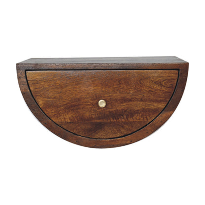 Conques Chestnut Mango Wood Crescent Floating Bedside Table