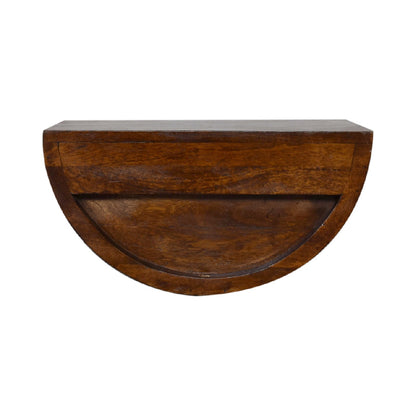 Conques Chestnut Mango Wood Crescent Floating Bedside Table