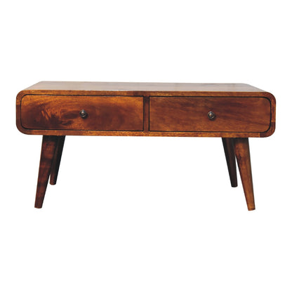 Ribeauville Chestnut Mango Wood Coffee Table 2 Drawers