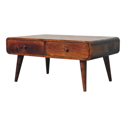Ribeauville Chestnut Mango Wood Coffee Table 2 Drawers