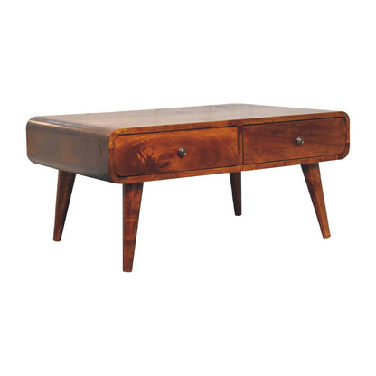 Ribeauville Chestnut Mango Wood Coffee Table 2 Drawers