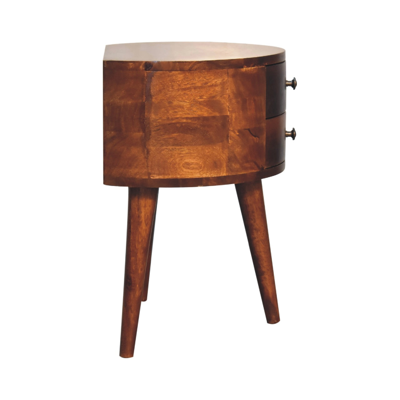 Sorrento Chestnut Mango Wood Tripod Bedside 2 Drawers