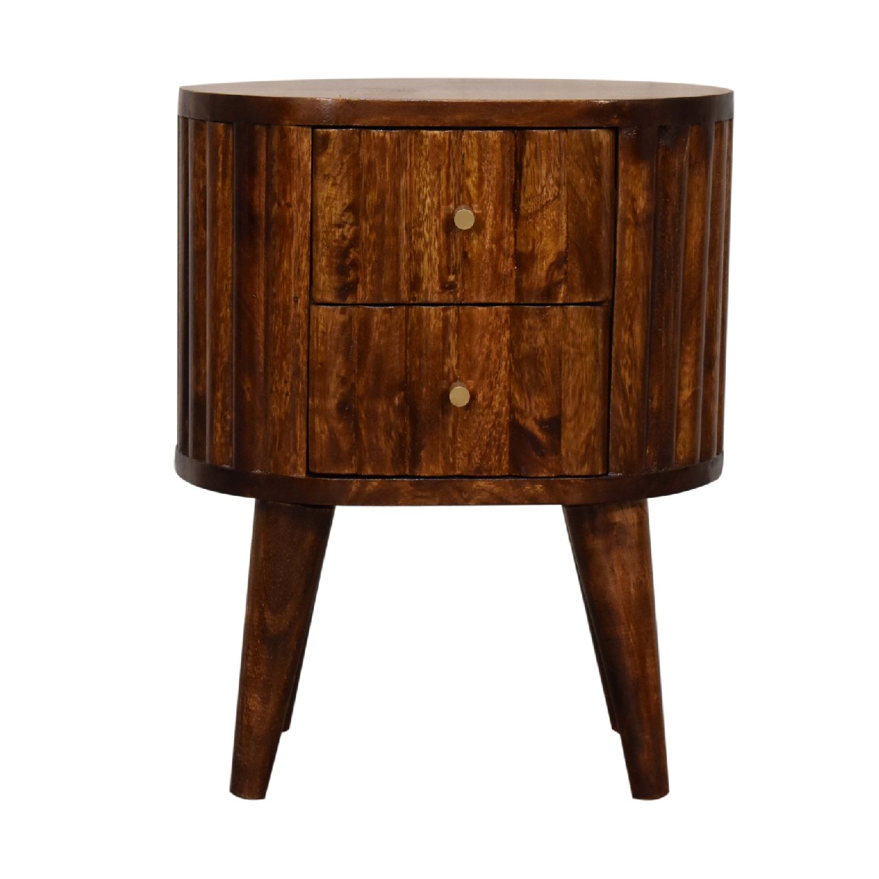 Capri Stripe Chestnut Mango Wood Bedside Table