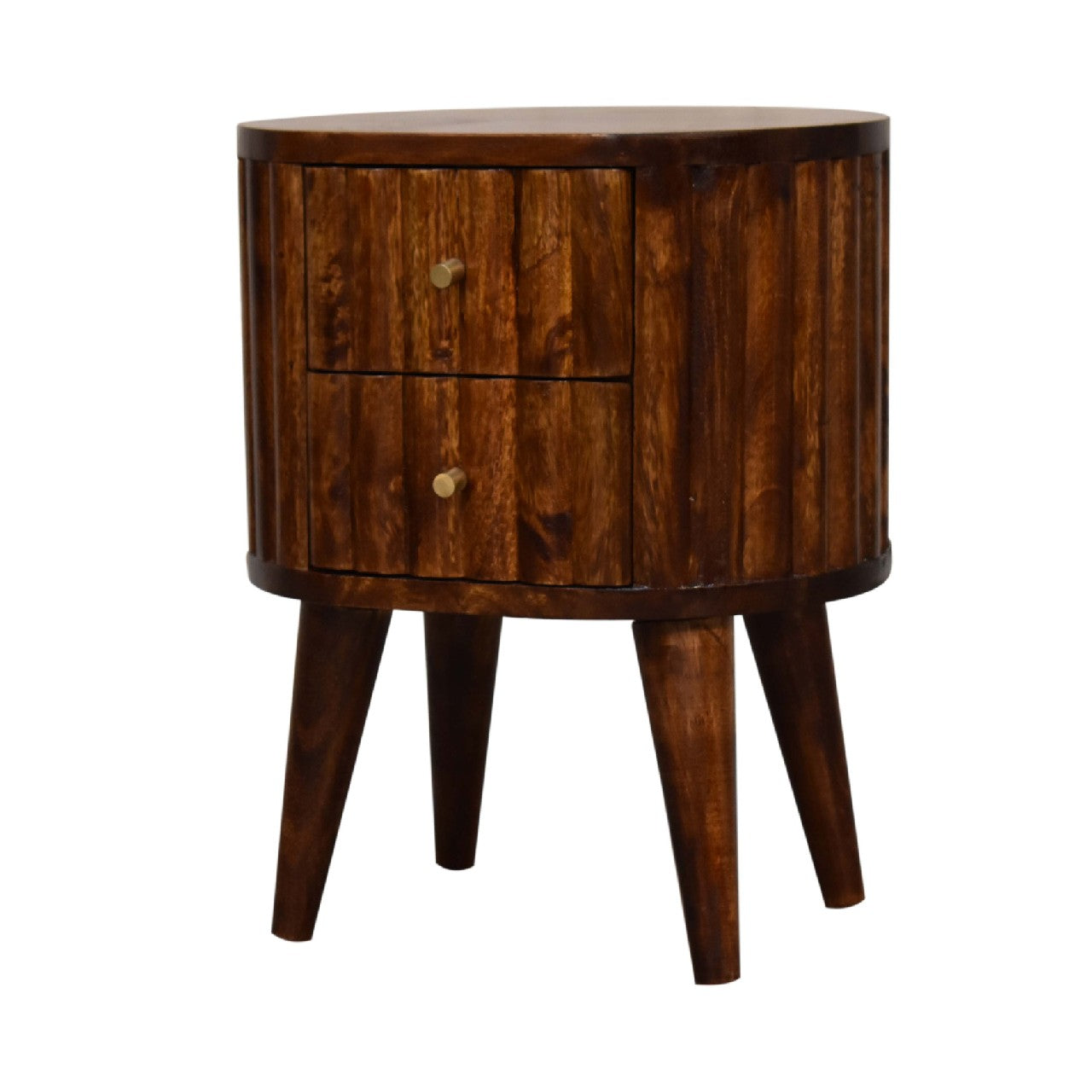 Capri Stripe Chestnut Mango Wood Bedside Table