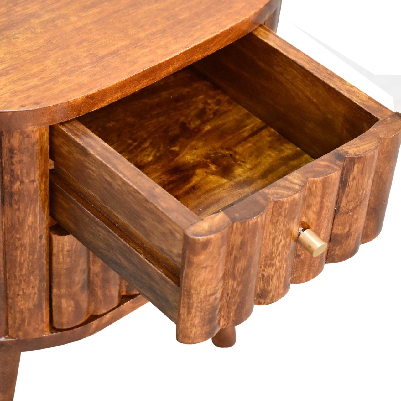 Capri Stripe Chestnut Mango Wood Bedside Table