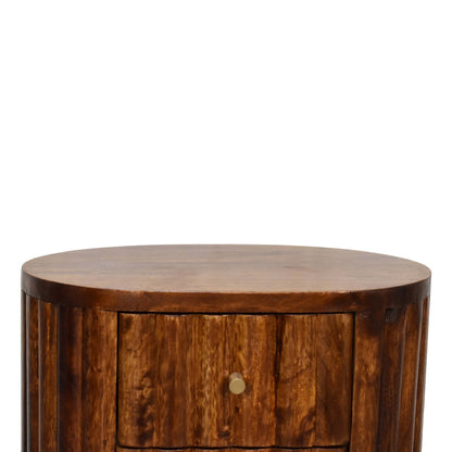 Capri Stripe Chestnut Mango Wood Bedside Table