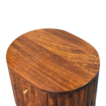 Capri Stripe Chestnut Mango Wood Bedside Table