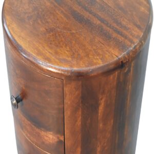 Sorrento Chestnut Mango Wood Drum Chest of 3 Drawers