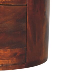 Sorrento Chestnut Mango Wood Drum Chest of 3 Drawers