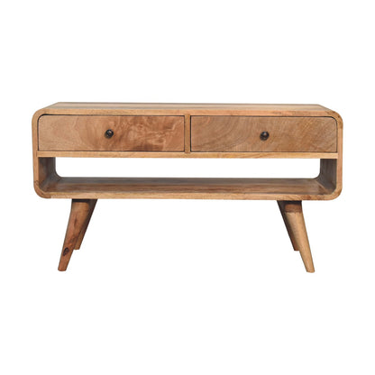 Ribeauville Curve Oak Mango Wood TV Media Unit