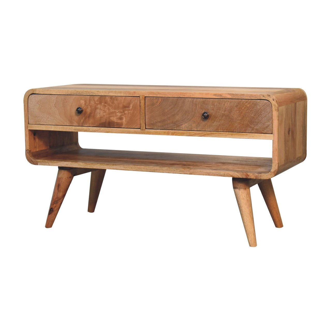 Ribeauville Curve Oak Mango Wood TV Media Unit