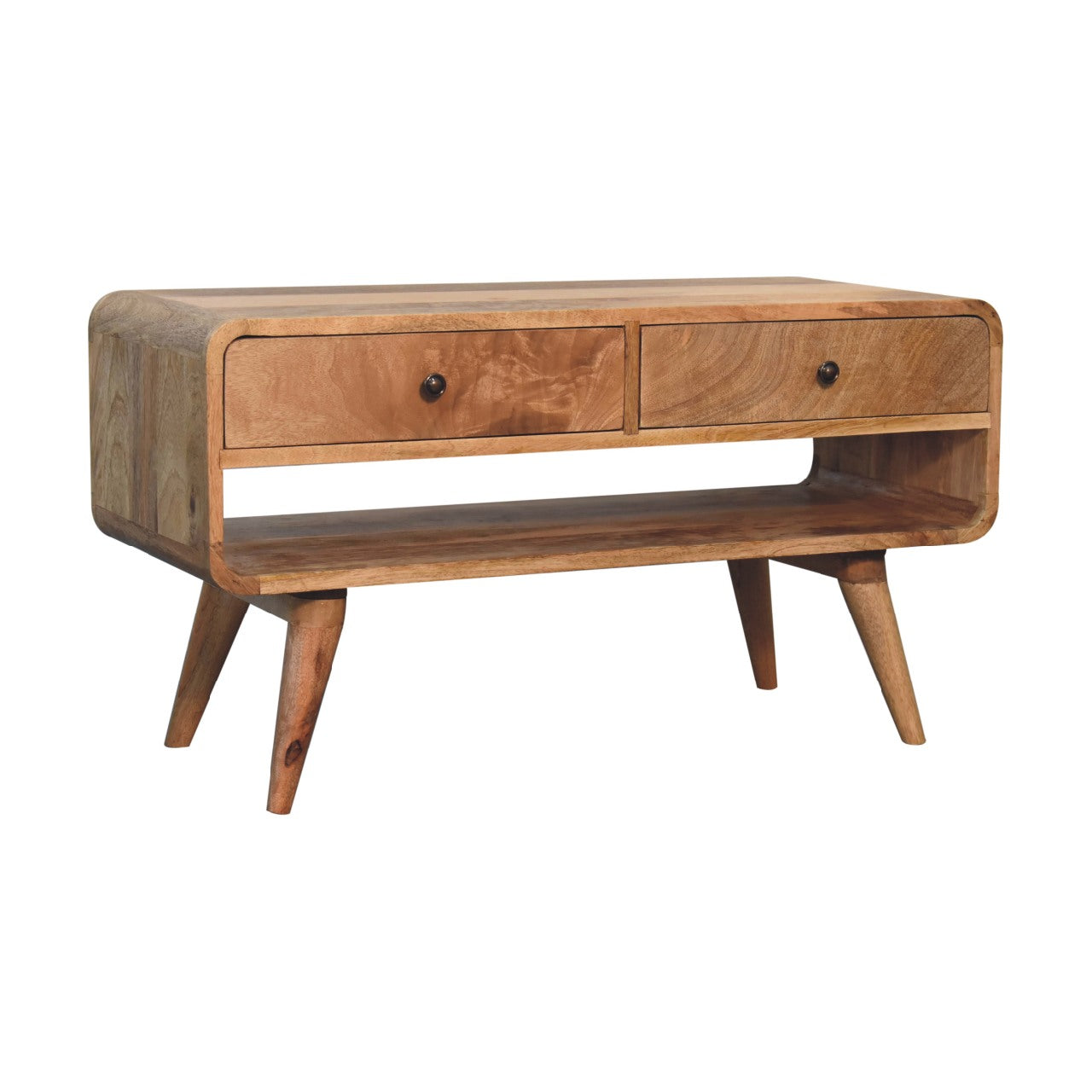 Ribeauville Curve Oak Mango Wood TV Media Unit