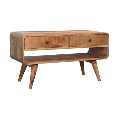 Ribeauville Curve Oak Mango Wood TV Media Unit