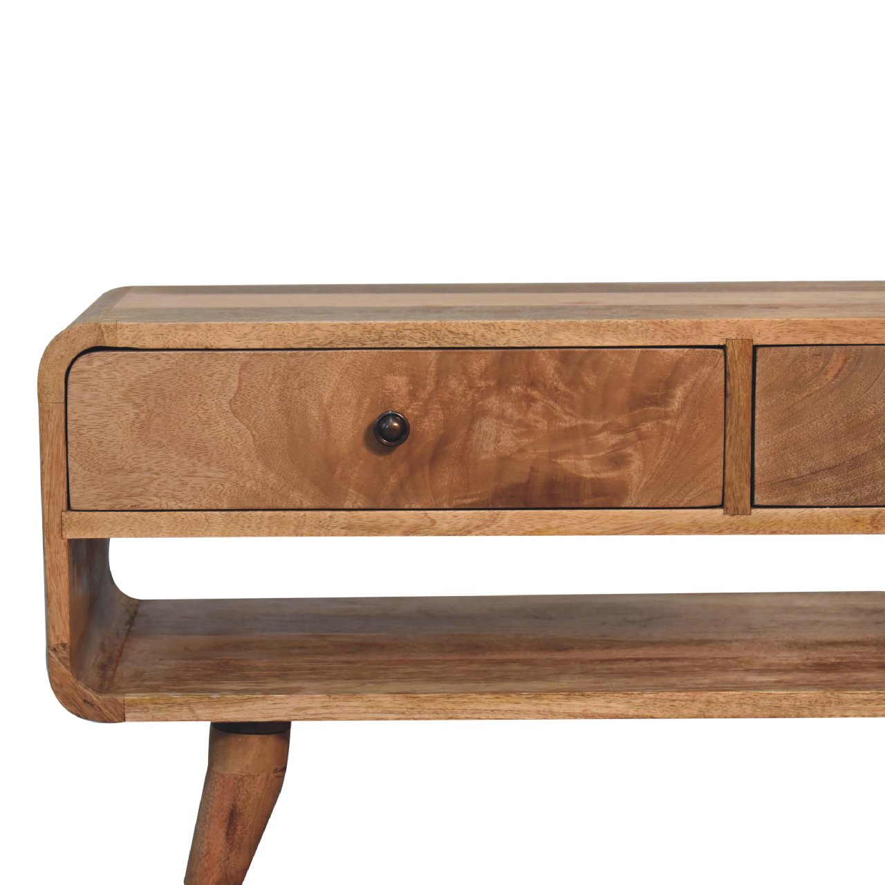 Ribeauville Curve Oak Mango Wood TV Media Unit