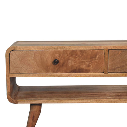 Ribeauville Curve Oak Mango Wood TV Media Unit