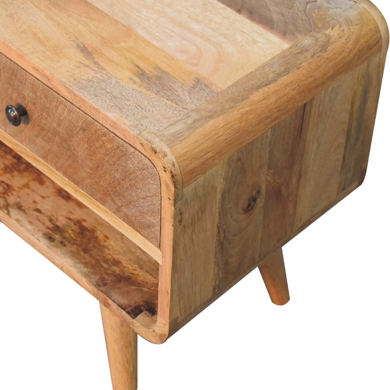 Ribeauville Curve Oak Mango Wood TV Media Unit
