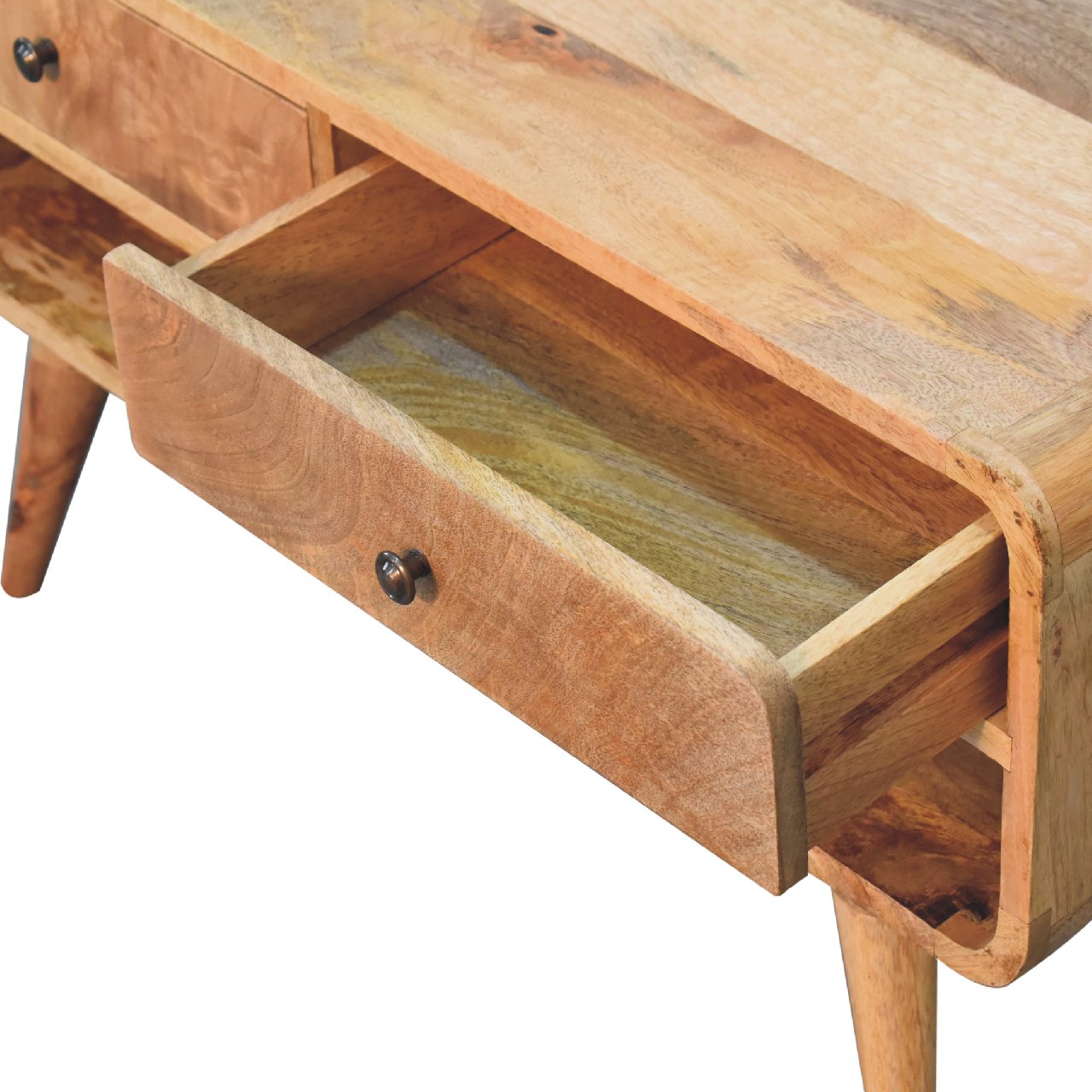 Ribeauville Curve Oak Mango Wood TV Media Unit